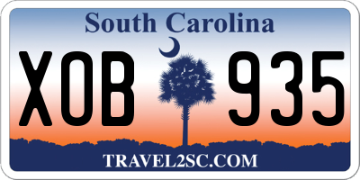 SC license plate XOB935