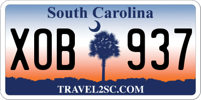 SC license plate XOB937