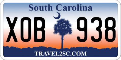 SC license plate XOB938