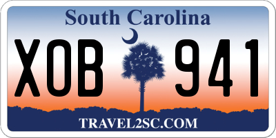 SC license plate XOB941