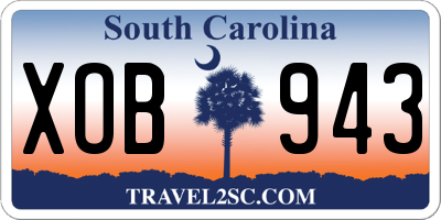 SC license plate XOB943