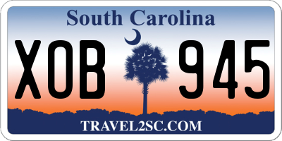 SC license plate XOB945