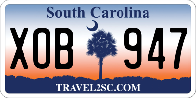 SC license plate XOB947