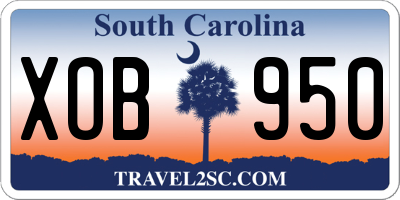 SC license plate XOB950