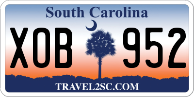 SC license plate XOB952