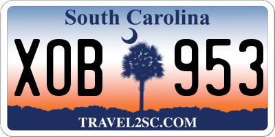 SC license plate XOB953