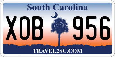 SC license plate XOB956