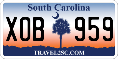SC license plate XOB959