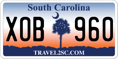 SC license plate XOB960