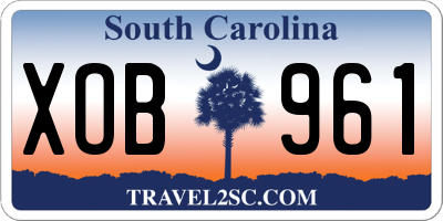 SC license plate XOB961