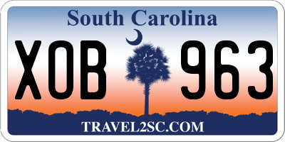 SC license plate XOB963