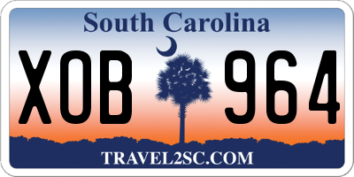 SC license plate XOB964