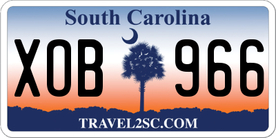 SC license plate XOB966