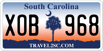 SC license plate XOB968