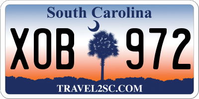 SC license plate XOB972