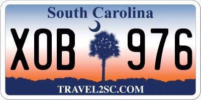 SC license plate XOB976