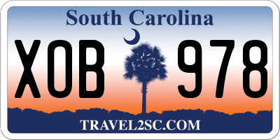 SC license plate XOB978