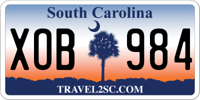 SC license plate XOB984