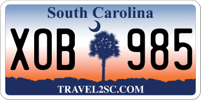SC license plate XOB985
