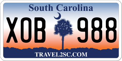 SC license plate XOB988