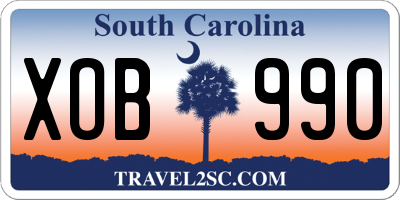 SC license plate XOB990