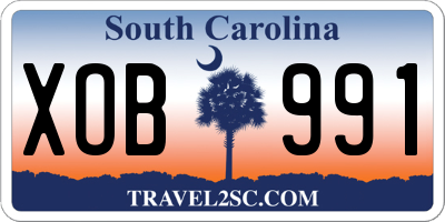 SC license plate XOB991