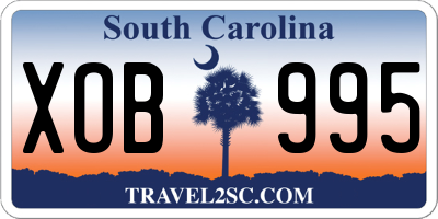 SC license plate XOB995