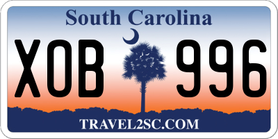 SC license plate XOB996