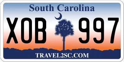SC license plate XOB997