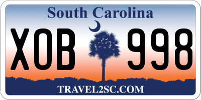 SC license plate XOB998