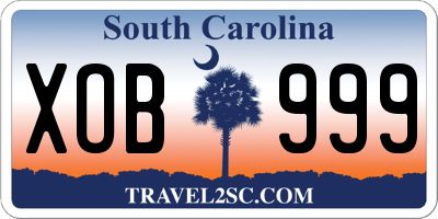 SC license plate XOB999