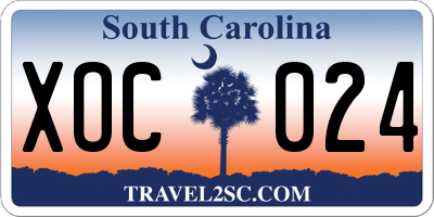 SC license plate XOC024