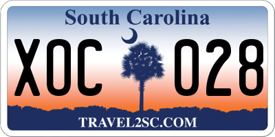 SC license plate XOC028