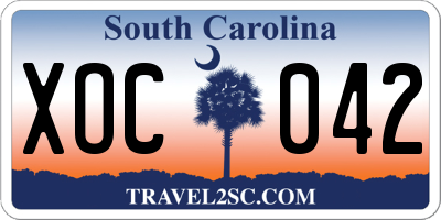 SC license plate XOC042