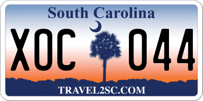 SC license plate XOC044
