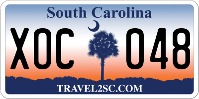 SC license plate XOC048