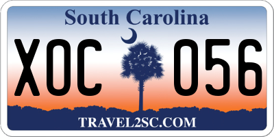 SC license plate XOC056