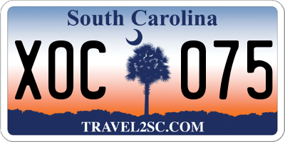 SC license plate XOC075