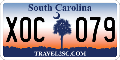 SC license plate XOC079