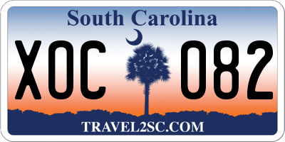SC license plate XOC082