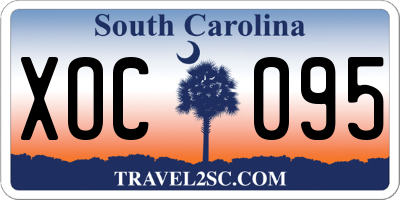 SC license plate XOC095