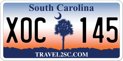SC license plate XOC145