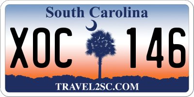 SC license plate XOC146