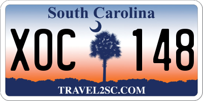 SC license plate XOC148