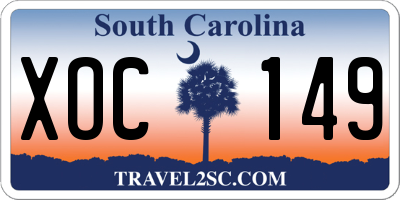 SC license plate XOC149