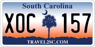 SC license plate XOC157