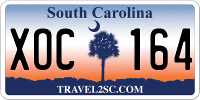 SC license plate XOC164