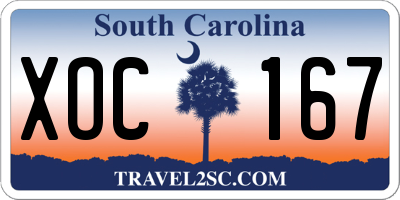 SC license plate XOC167