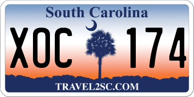 SC license plate XOC174