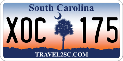 SC license plate XOC175